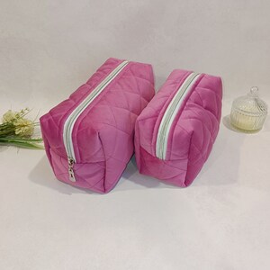 Velour cosmetic bag , Makeup bag , gift for mom , bridesmaid bag , toiletry bag