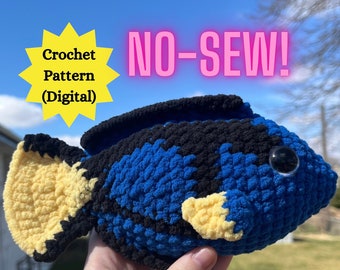 Tangy the Blue Tang (No-Sew) Crochet Pattern