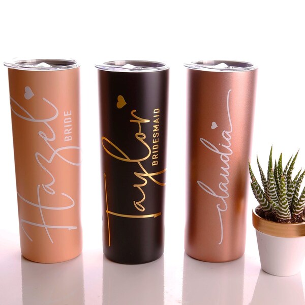 Custom Personalized Name Tumbler  Gifts for Her Stainless Steel Cup Straw  Bridesmaid Gift  Wedding  Mothers Day  Birthday Cup STEEL20