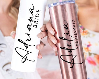 Custom Personalized Name Tumbler  Gifts for Her Stainless Steel Cup Straw  Bridesmaid Gift  Wedding  Mothers Day  Birthday Cup STEEL20