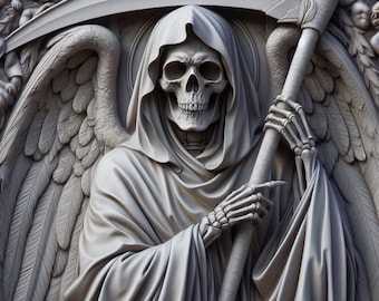 Set of 4 Grim Reaper Images. 3d illusion. Perfect for laser engravers. 1024x1024, jpegs.