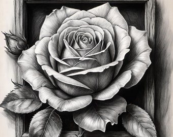 Set of 4 sketch style rose Images. 3d illusion. Perfect for laser engravers. 1280x1280 jpegs.