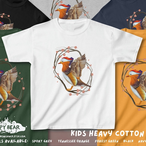 indie kids clothes, Kawaii T Shirt Cute, Flower tee, Duckling, Duck Lover Gift, Sakura flower, Kids Heavy Cotton Tee, Hipster Baby Clothes