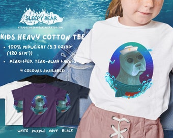 Sailor Seal kid tee, Seal tee for kids, sailor kid shirt, Seal Lover Kid Gift, hipster seal t-shirt, Suspicious Seal Cotton Tee, Seal print