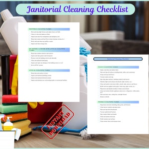 Janitorial Cleaning Checklist Template, Commercial Cleaning Business ...