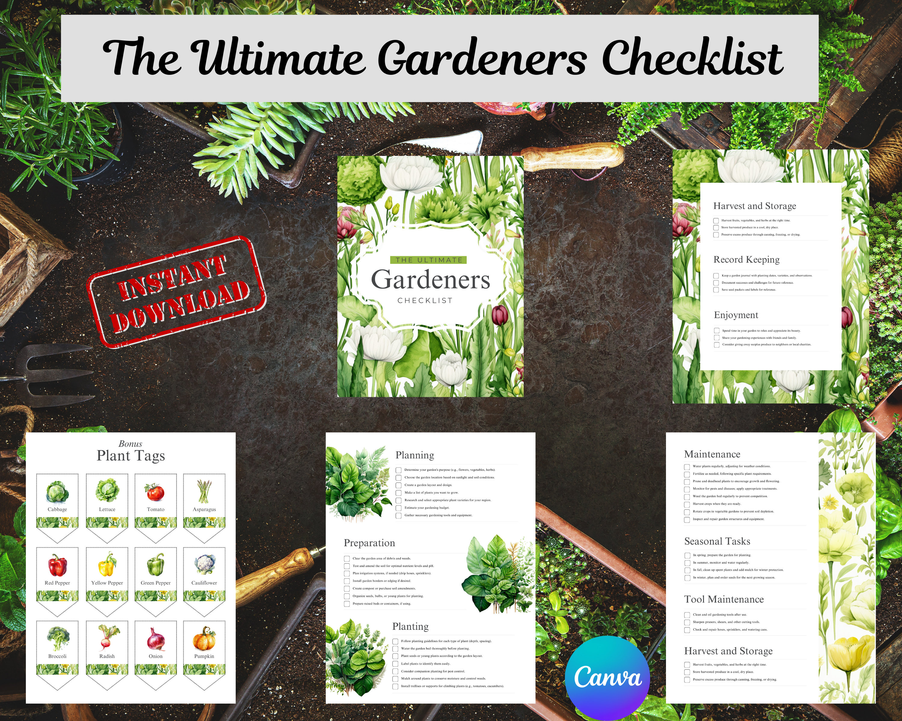 Gardening Checklist Gardening Planner Garden Planner Gardening Guide
