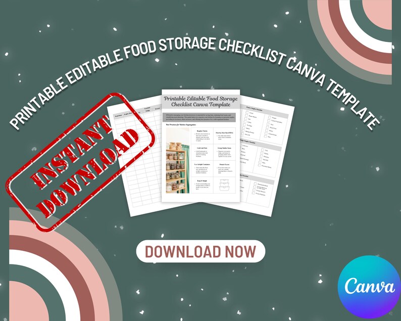 Food Storage Checklist, Pantry Organization Checklist,checklist