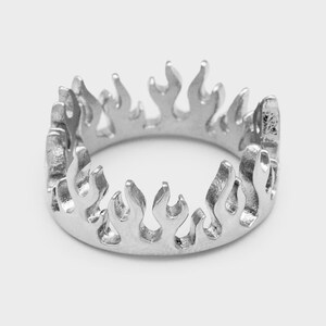 Blaze Ring Silver | Flame Ring | Stainless Steel Ring | Streetwear Jewellery | Unisex Ring