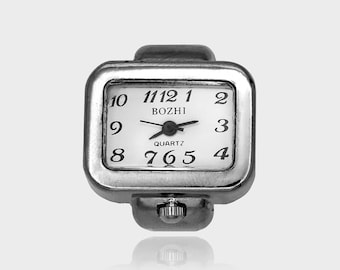 Retro Watch Ring – Vintage-Style Clock Face Ring | Stainless Steel Unisex Jewellery | Functional Retro Timepiece Ring