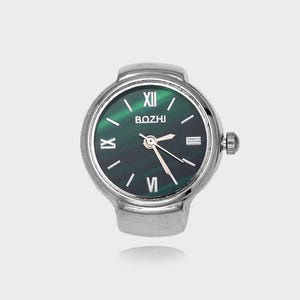 Metro Watch Ring – Silver Mini Clock Face Ring | Stainless Steel Unisex Jewellery | Modern Functional Timepiece Ring