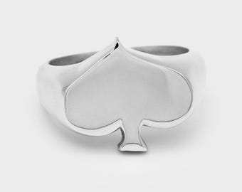 Spade Ring – Playing Card Inspired Minimal Ring for Men & Women | Stainless Steel Poker Ring