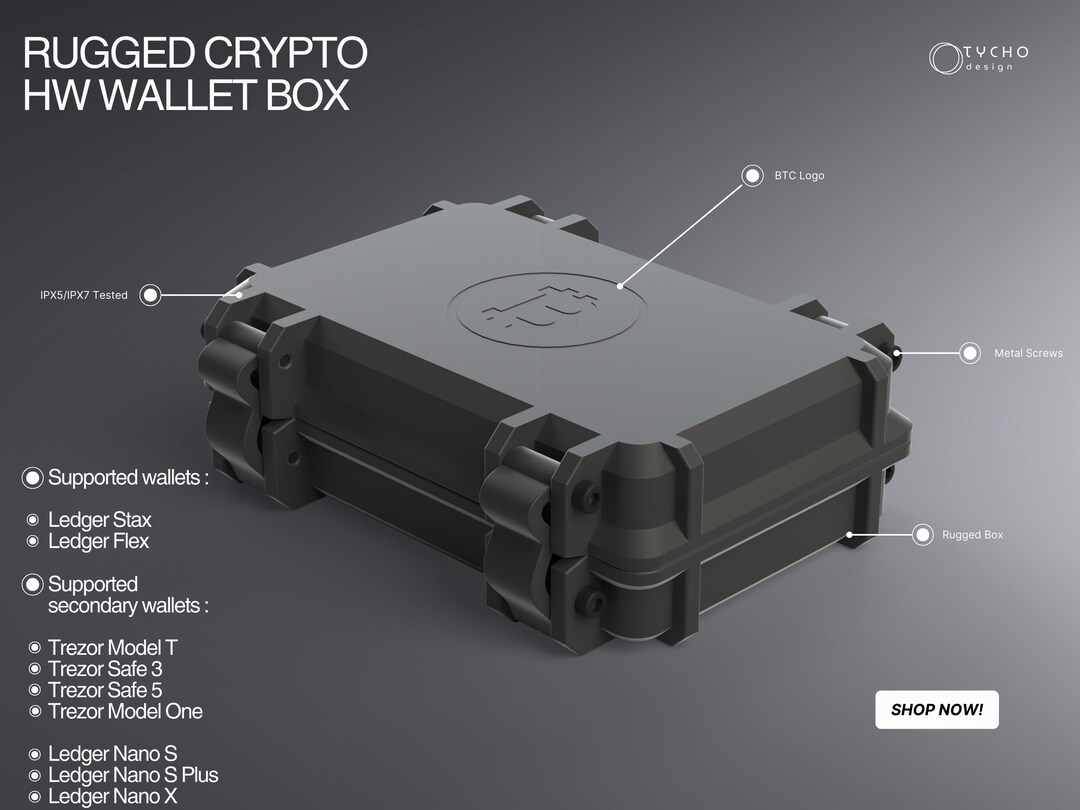 Rugged Box for Crypto Hardware Wallet. Store Your Trezor, Ledger Wallets,  Bitcoin Safely in Our Protective Case! Ledger Stax & Flex Edition - Etsy