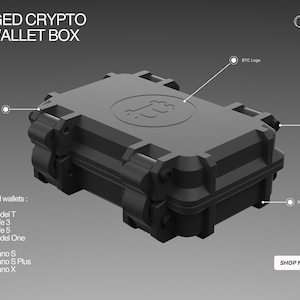 Caixa resistente para carteira de hardware de criptografia. Armazene suas carteiras Trezor ou Ledger e bitcoin com segurança em nossa caixa protetora! Caixa de fibra de carbono