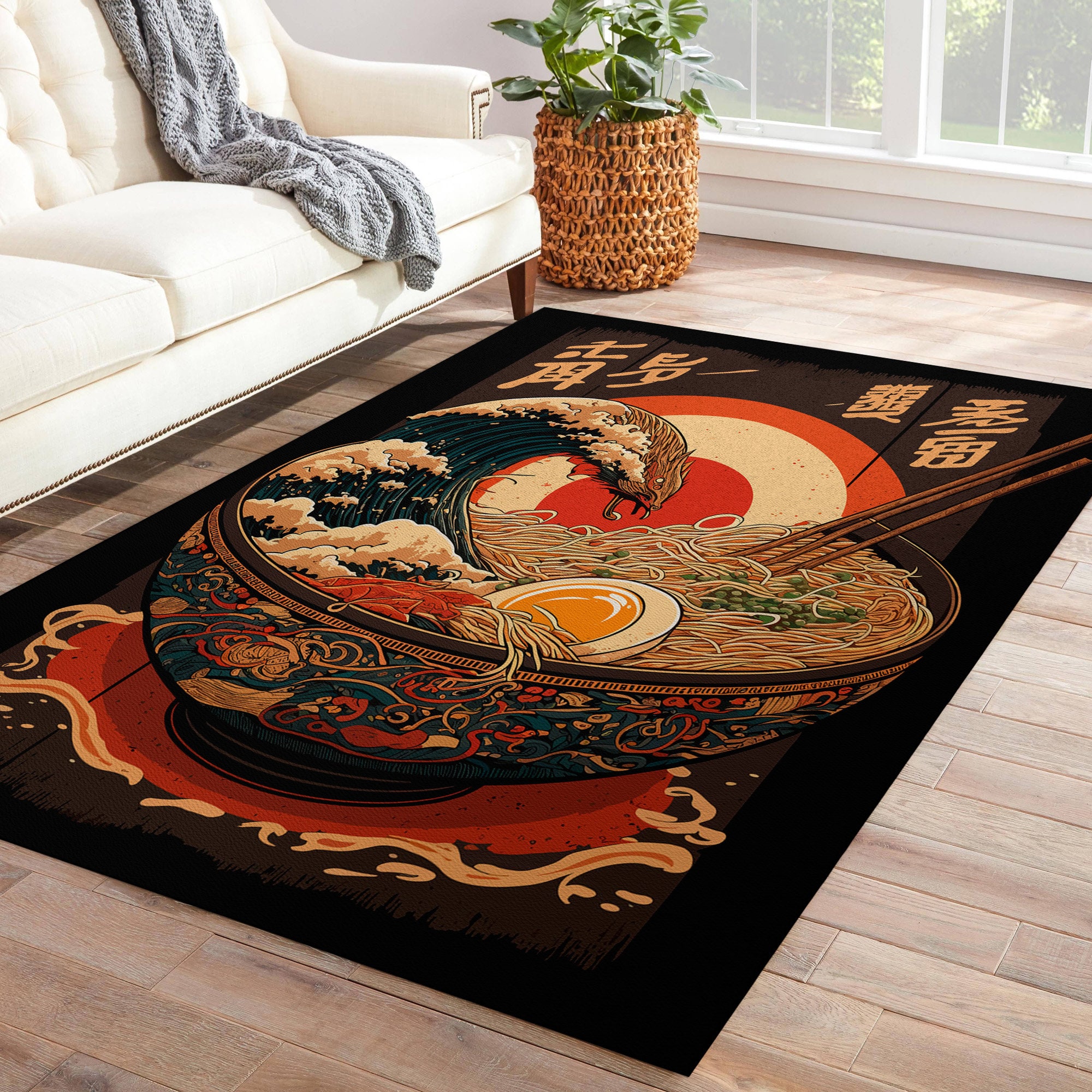 Ramen Poster Rug, Cute Kawaii Food Decor, Japanese Theme Mat, Food ...