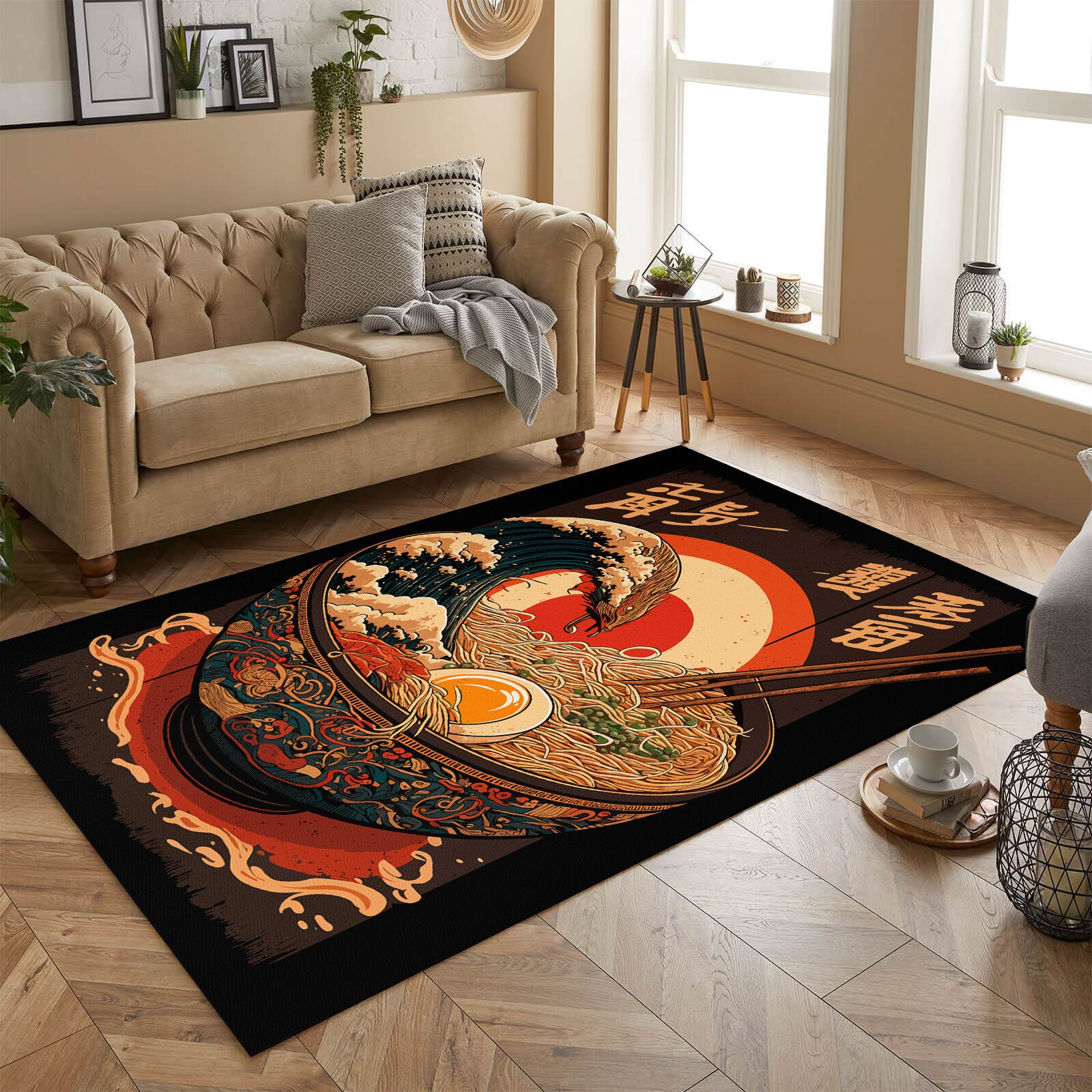 Ramen Poster Rug, Cute Kawaii Food Decor, Japanese Theme Mat, Food ...