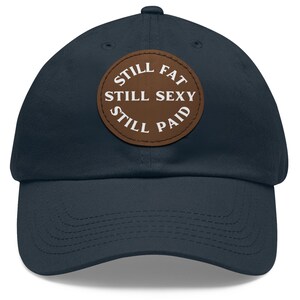 Hat with Leather Patch, Casual Cap, Gift for Him, Trendy Dad Hat, Summer Accessories, Everyday Wear, Ball Cap