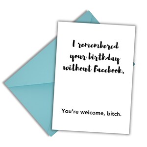 Funny Printable Birthday Card; Sarcastic Birthday Note Card; Instant Download