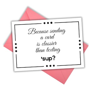 Sarcastic Printable Note Card; Funny Just Because Card; Blank Funny Card