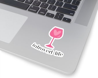 Introverte Life Kiss-Cut-stickers | Leuke stickers, cadeau voor introverte mensen