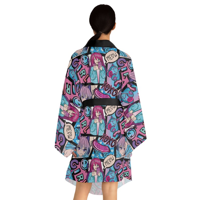 Anime Girl Kimono Robe - so Cute - Japanese Style Bathrobe - Etsy Canada