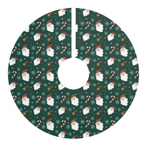 Falda para árbol de Navidad de Papá Noel verde