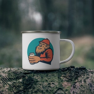 Bigfoot Mug - Enamel Camp Mug -Sasquatch Cup!