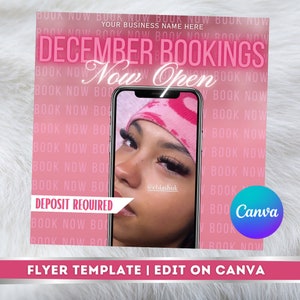 Editable Book Now Flyer, DIY Appointments Available Template, Premade Flyer Template, Hair, Lashes, Make up, Nails, Stylist, Canva Template