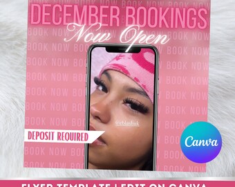 Editable Book Now Flyer, DIY Appointments Available Template, Premade Flyer Template, Hair, Lashes, Make up, Nails, Stylist, Canva Template
