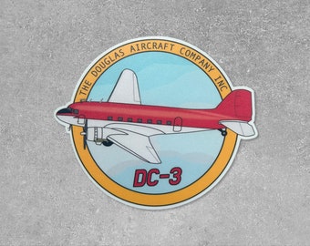 Douglas DC3 Sticker - High Quality Vinyl Sticker, Aviation, Pilot, Bush, Adventure