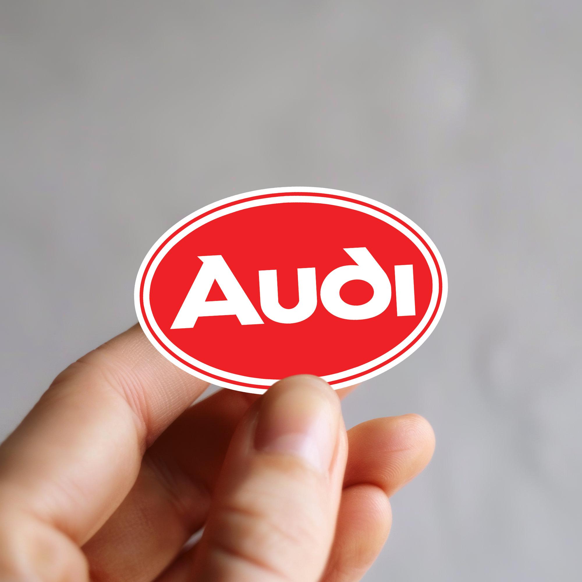 Vintage Audi Logo Sticker – Retro Car Badge Vinyl Decal, Classic Auto ...