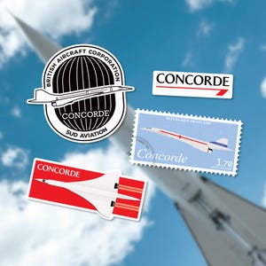 Concorde Vinyl Sticker Pack 4 Jet Stickers | Aviation Lover Gift | Airplane Decal Set | Pilot Travel Laptop Water Bottle Stickers