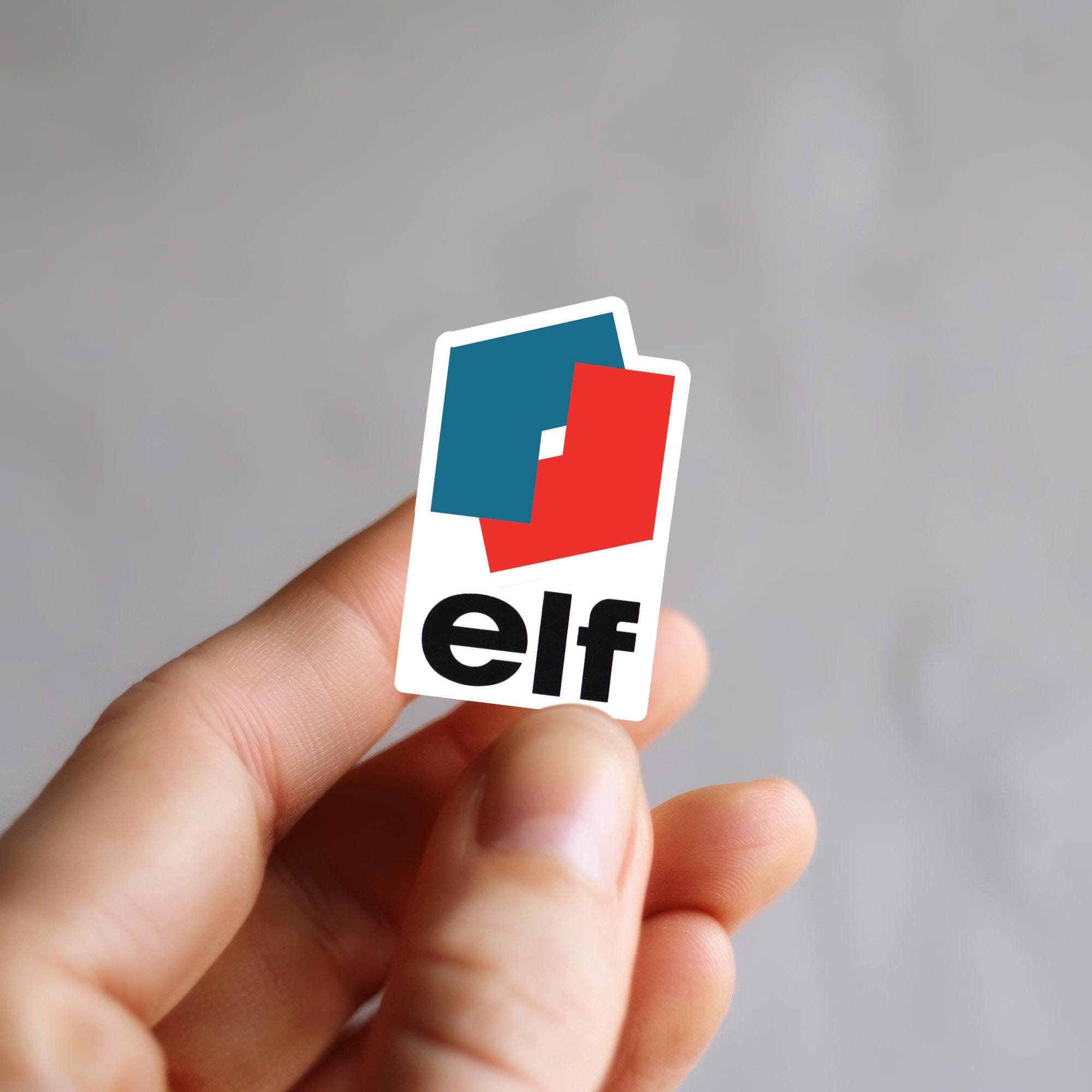 Vintage Elf Oil Logo Vinyl Sticker – Retro Racing Decal for Garage
