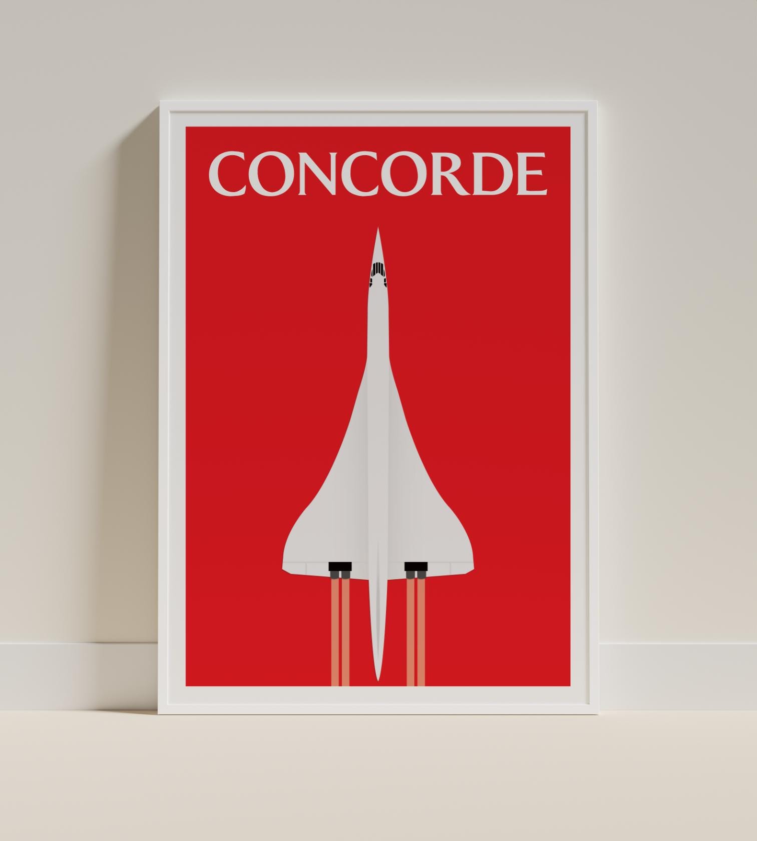 Concorde Vintage Digital Poster Retro Aviation Wall Art