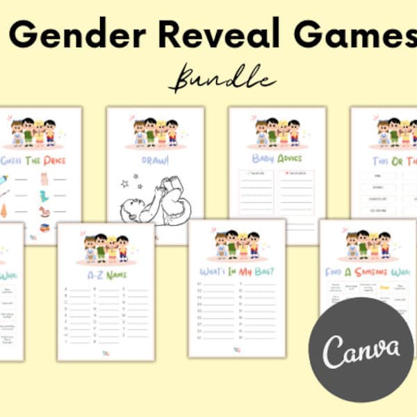 Gender Reveal Games Bundle | Gender Reveal Games | Gender Reveal Party Games | Blue Pink Gender Reveal | Gender Reveal Ideas | Printable