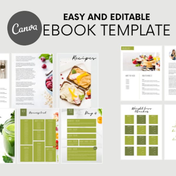 Sell on Etsy Ebook Template Canva | Nutrition Guide & Health Ultimate PLR Pack Resell Bundle | Cookbook Ebook Bundle | Master Resell Rights