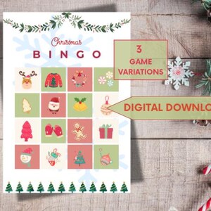 Christmas Bingo, Christmas Games, Christmas Bingo Printable, Christmas Family Games, Christmas Activities for Kids, Winter Bingo DIGITAL