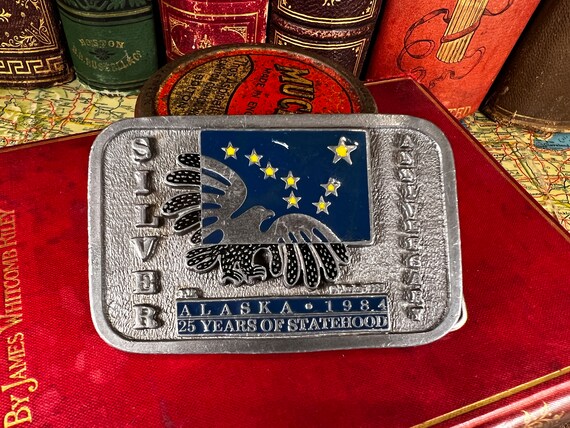 1984 Silver Anniversary Alaska belt buckle made b… - image 1