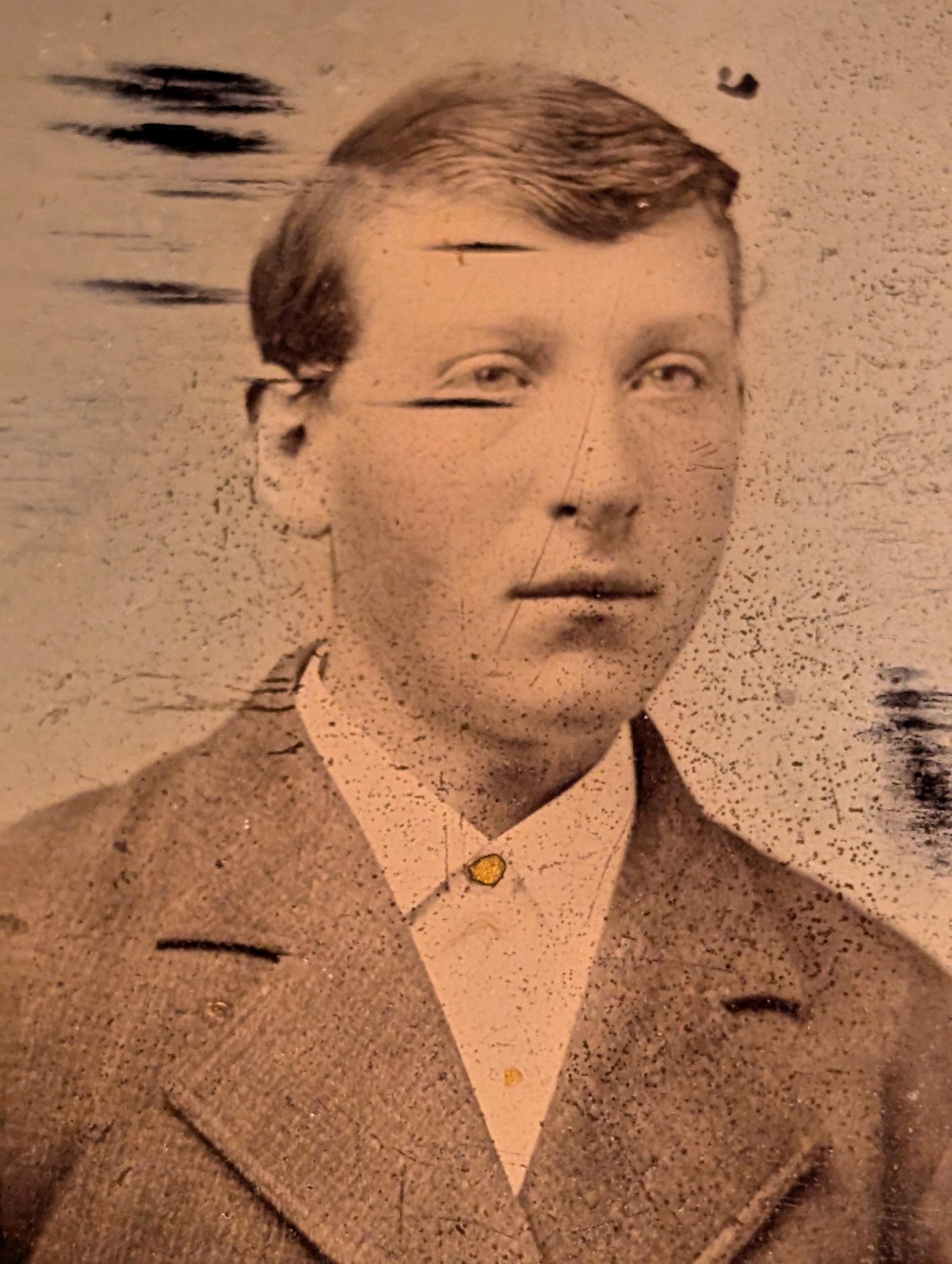 1880年代のアンティークなティンタイプ写真（若い男性） - ビクトリア