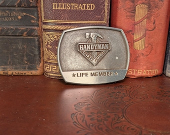 Vintage Belt Buckle Handyman Club of America Life Member 1998