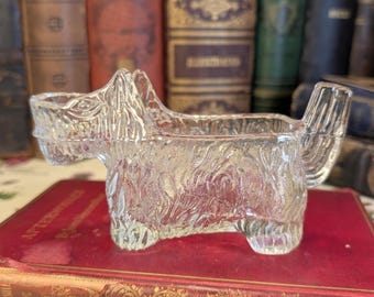 Vintage Clear Glass Scottie Dog Creamer: Whimsical Kitchen Decor