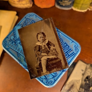 Antique 1870s Tintype Photograph of a Child – Victorian Era Portrait