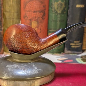 Made In Denmark Partially Sandblasted Estate Tobacco Pipe