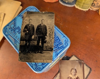 Antique Tintype Photo of Two Men – 1870s Victorian Era Portrait