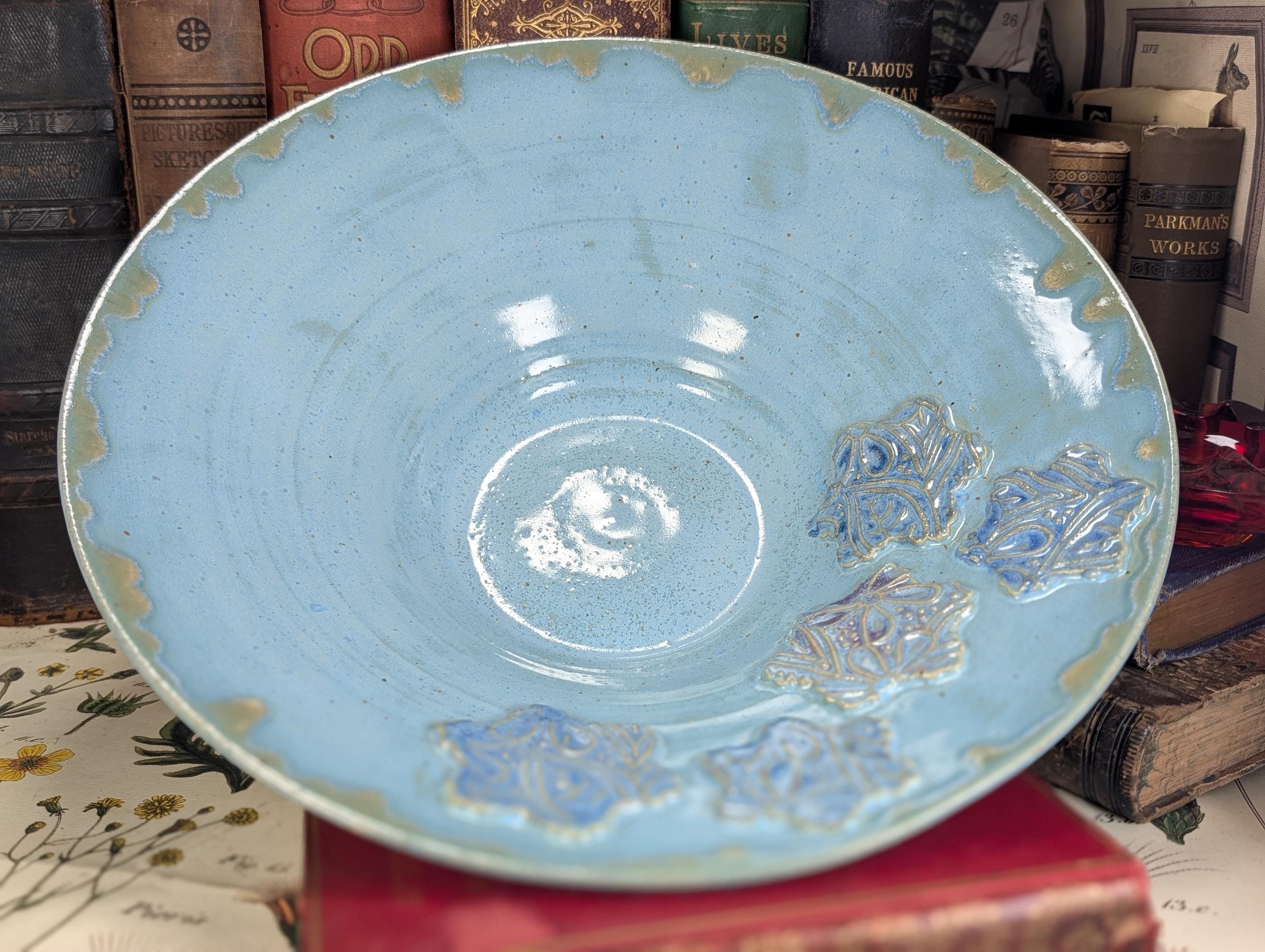Hand-Thrown Ceramic Bowl or Bird Bath by UV Keramik