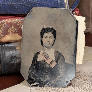 Antique Tintype Photograph - Vintage Collectible Portrait, Historical Art for Home Decor or Photography Collection