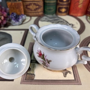 Delicate Vintage Rose Fine China Sugar Bowl