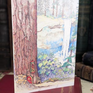 Carte vierge artistique avec impression de « Sighting Silver Falls State Park » - Dessin original par Ronda Johnson