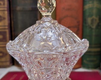 Vintage Cut Glass Trinket or Candy Dish