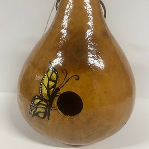 Gourd Bird House/ Martins Bird House Gourd, Gourd Art, Hand Painted Gourd , Drilled Gourd/ Butterfly Gourd/
