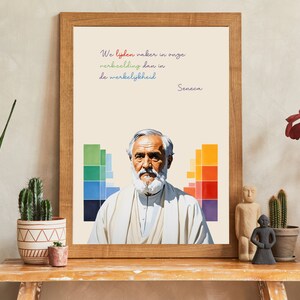 Stoicism quote Seneca poster - "We suffer more often in our imagination than in reality" - Dutch - Wall decoration